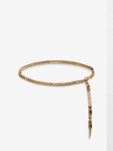 Roberto Cavalli Serpentine Gold Chain Belt