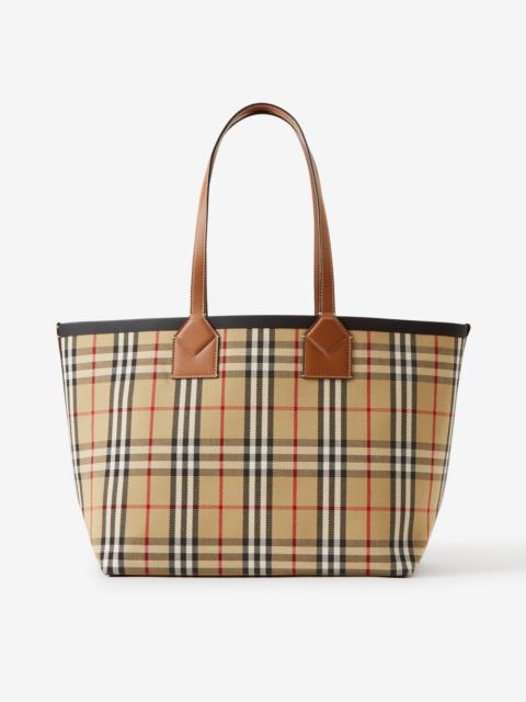 Burberry Check Cotton Medium London Tote Bag