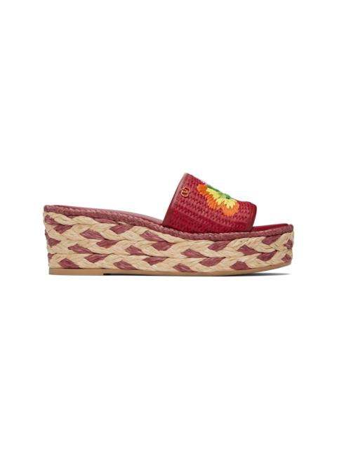 Valentino Red Slide Espadrillas Sandals