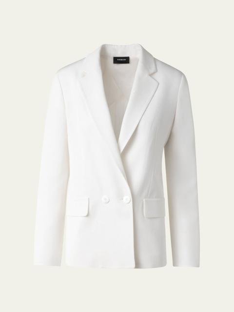 AKRIS William Double-Breasted Boyfriend Shantung Silk-Blend Jacket
