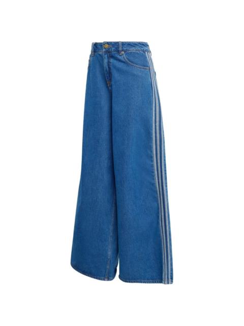 adidas stripe wide-leg jeans