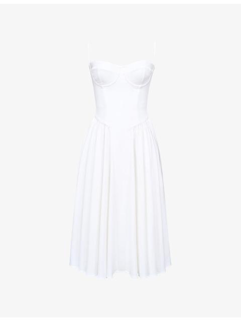 House of CB Samaria corseted woven midi dress