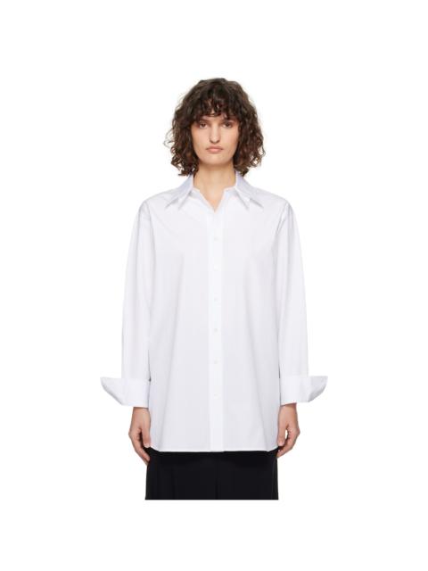 RECTO White Double Collar Stripe Shirt