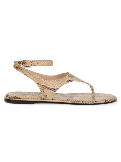 Stuart Weitzman Women's Marley Snake-Embossed Leather Sandals - Adobe Snake