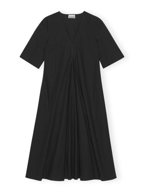 EXCLUSIVE BLACK COTTON POPLIN MAXI DRESS