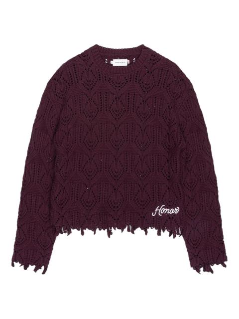 HONOR THE GIFT logo-embroidered cable-knit sweater
