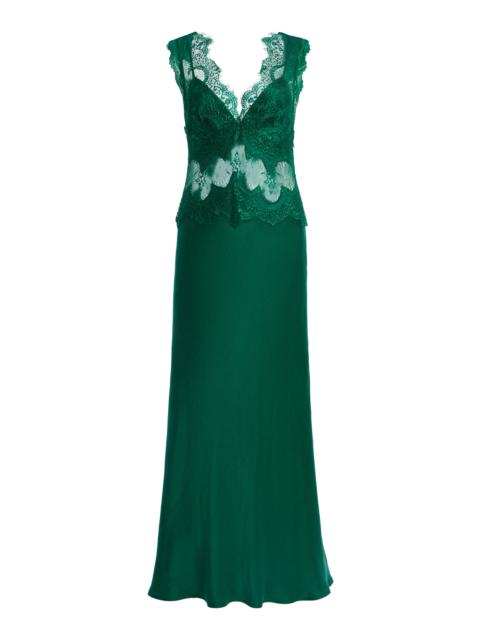 THIRD FORM Exclusive Visions Lace-Inset Satin Midi Dress green