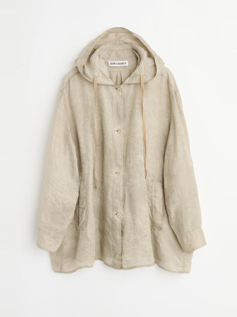 Our Legacy Rover Shirt Ghost Grey Wax Dipped Cupro