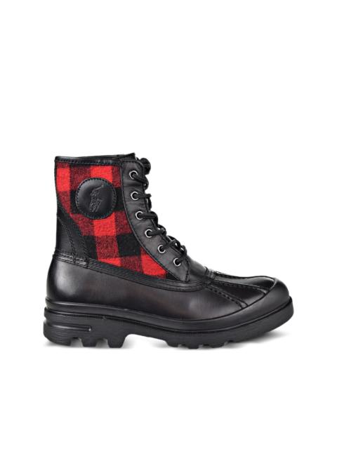 Polo Ralph Lauren lace-up plaid-panel boots