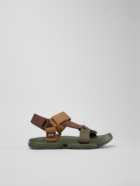 CAMPER Karst Sandal Brown Textile Sandals for Women.
