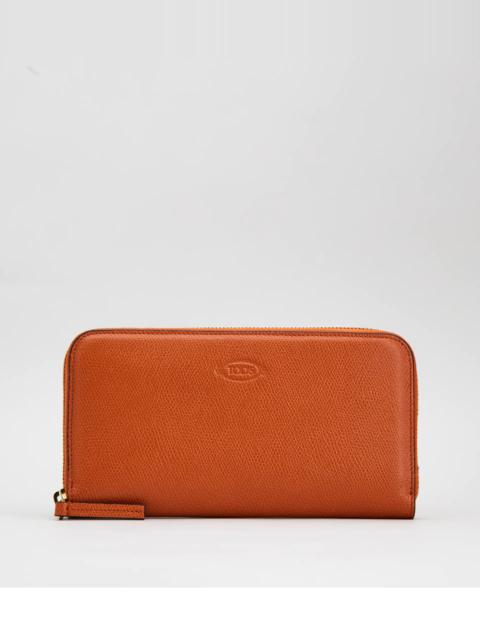 Tod's WALLET IN LEATHER - ORANGE, BLUE