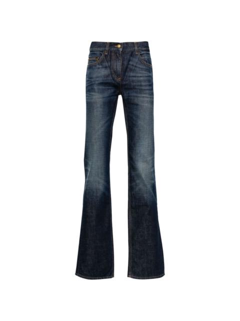 logo-embroidered straight-leg jeans