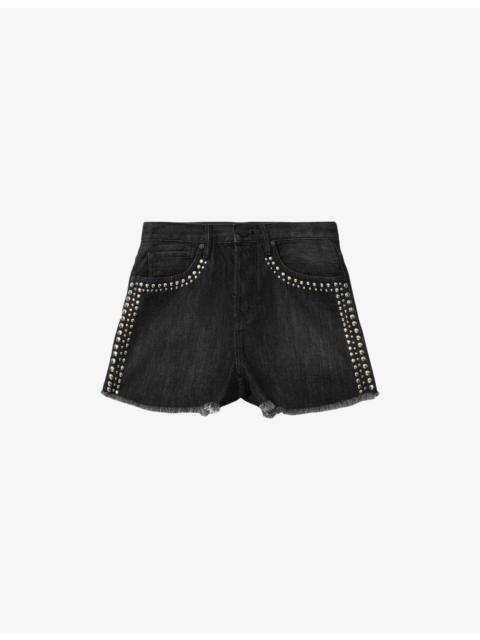 ALLSAINTS Heidi Studded Denim Shorts