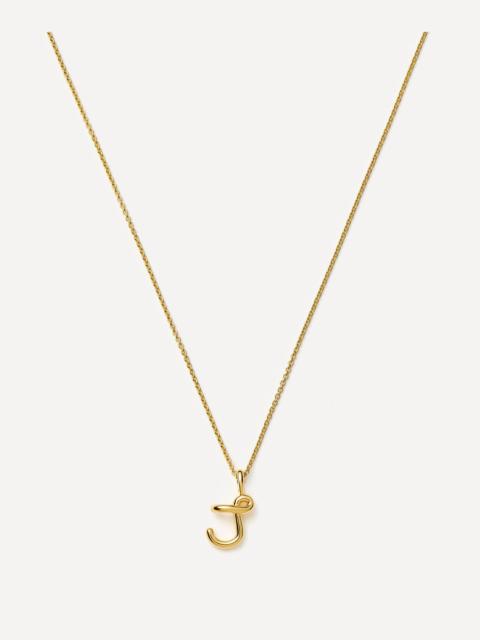 MISSOMA 18ct Gold-Plated Vermeil Silver Curly Molten Mini J Initial Pendant Necklace