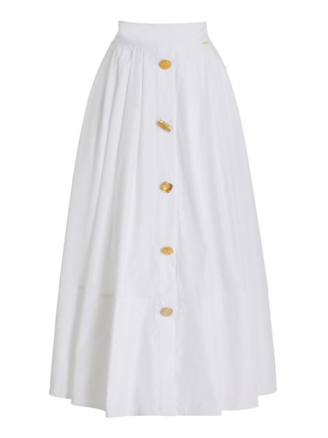 FRANÇOISE Exclusive Joe Buttoned Cotton Midi Skirt
