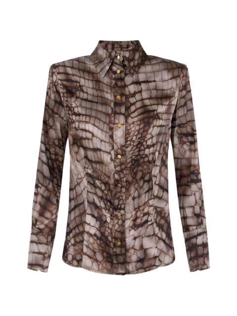 ELISABETTA FRANCHI alligator-print shirt