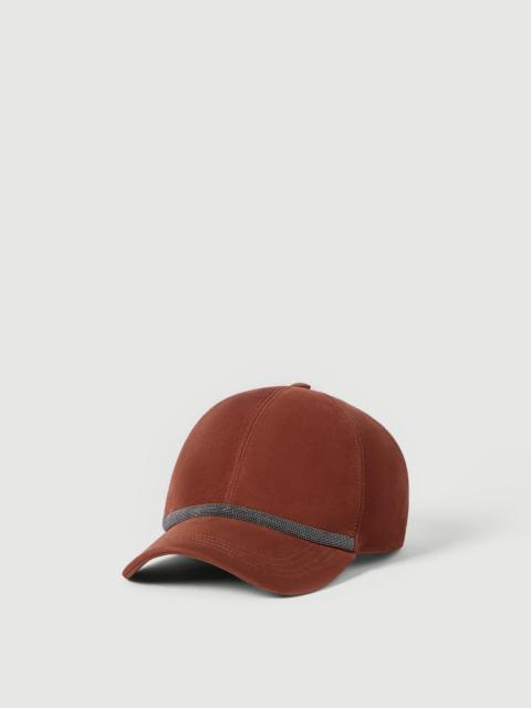 Brunello Cucinelli Suede baseball cap with shiny band