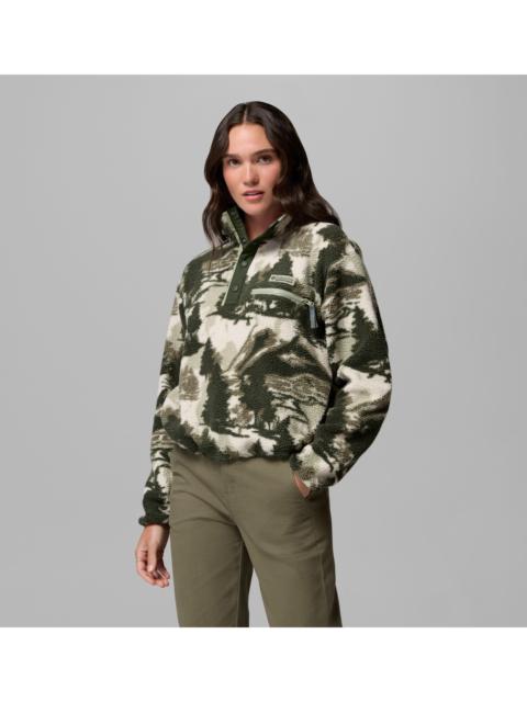 Columbia Women's Helvetia II Printed Cropped Half Snap Fleece Pullover