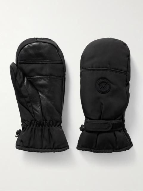 Yves Salomon Leather-trimmed Appliquéd Padded Shell Ski Mittens
