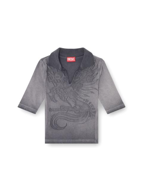 Diesel SLIM POLO WITH DÉVORÉ PRINT