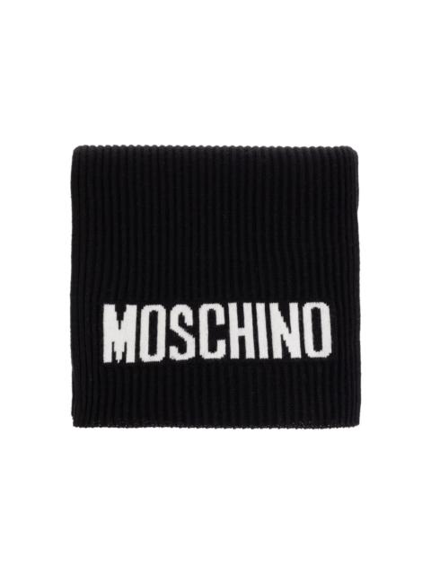 Moschino ribbed logo scarf