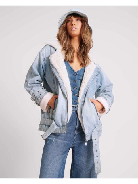 ONE TEASPOON Aviator Denim Jacket - Salty Dog Blue