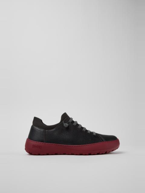 CAMPER Peu Serra Gray Leather and Textile Shoes for Men.