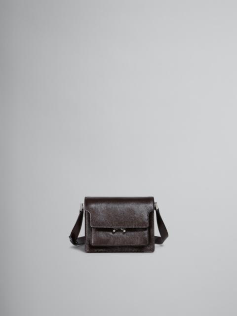 Marni TRUNK SOFT MINI BAG IN BROWN LEATHER