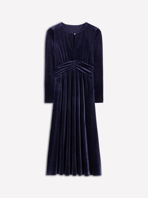 BODEN Tilda Velvet Midi Dress-Navy
