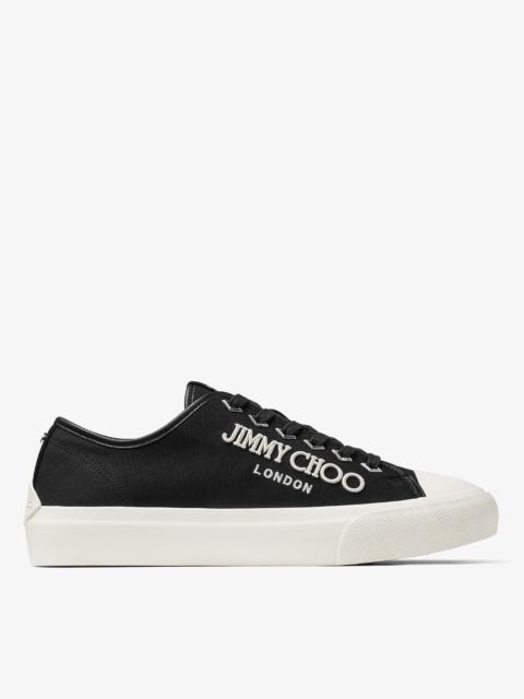 JIMMY CHOO Palma/M
Black and Latte Canvas Low-Top Trainers with Embroidered Logo