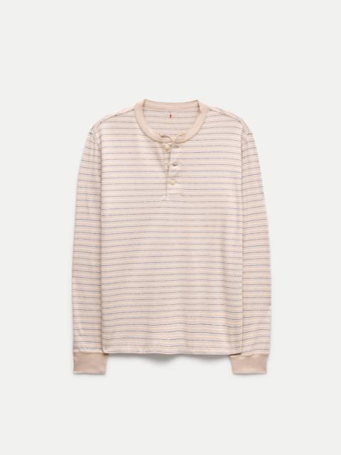 J.CREW Vintage-wash cotton henley in stripe