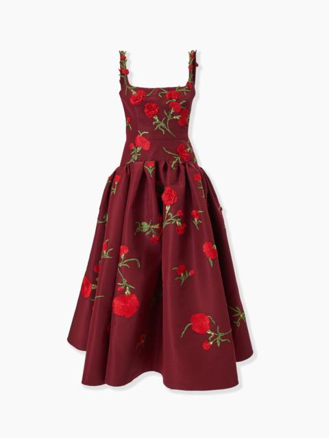 CAROLINA HERRERA Carnation-Embroidered Scoop Neck Dress