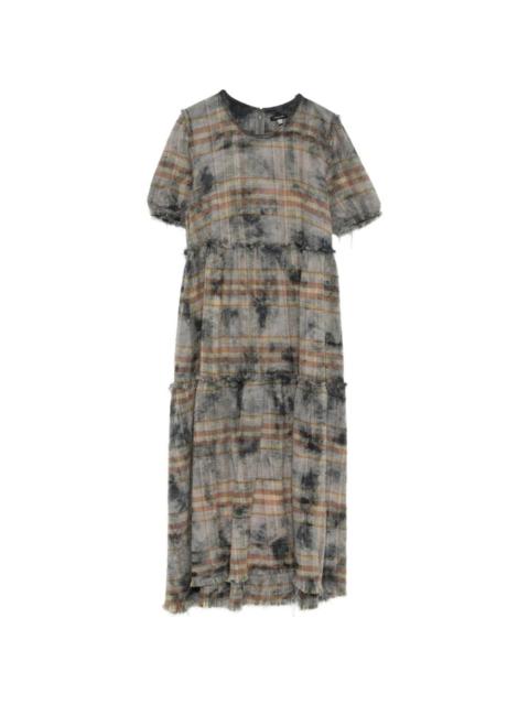 R13 plaid frayed dress