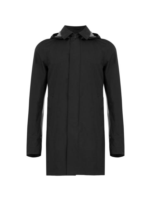 button-up hooded raincoat