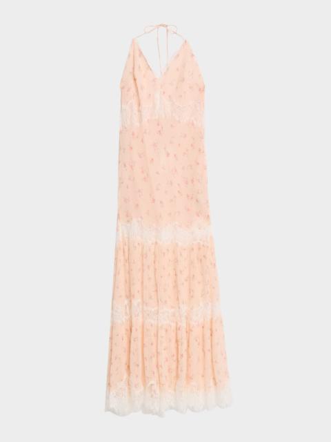 LoveShackFancy Kieva Floral Halter Maxi Dress