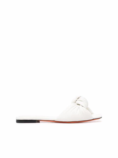 Santoni square-toe leather sandals