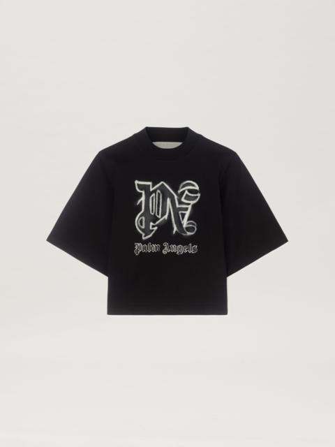 Palm Angels Spray Monogram Crop T-Shirt