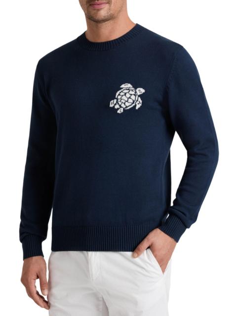 Vilebrequin Men's Turtle Cotton-Cashmere Crewneck Sweater - Navy