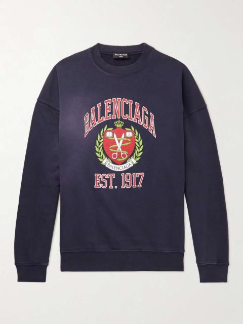 BALENCIAGA 전문 대학 정규 Crewneck 에 Blue