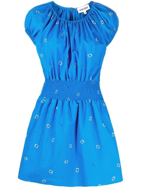 KENZO logo-embroidered bandana-print mini dress