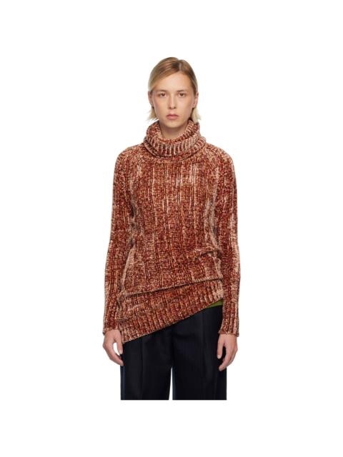 Dries Van Noten Pink & Brown Long Viscose Turtleneck