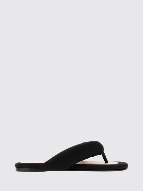 Carven CARVEN Satin Thong Sandals with a Round Toe and a Low Heel