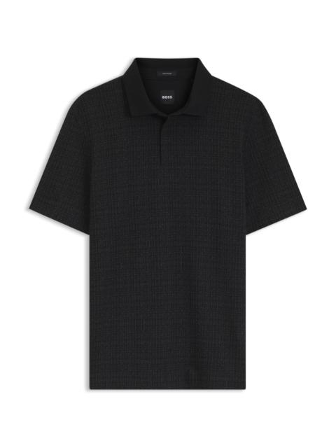 BOSS COTTON POLO SHIRT WITH TWO-TONE JACQUARD