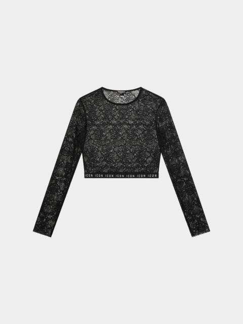 DSQUARED2 ICON LACE CROP TOP