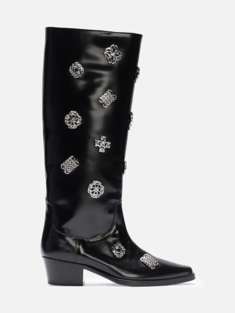 TOGA PULLA CALF-HIGH BUFFED LEATHER BOOTS