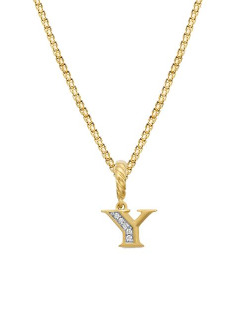 DAVID YURMAN Women's Pavé Initial Pendant in 18K Yellow Gold - Initial Y