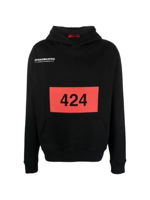 424 logo-print cotton hoodie