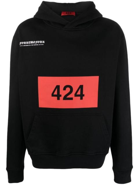 424 logo-print cotton hoodie