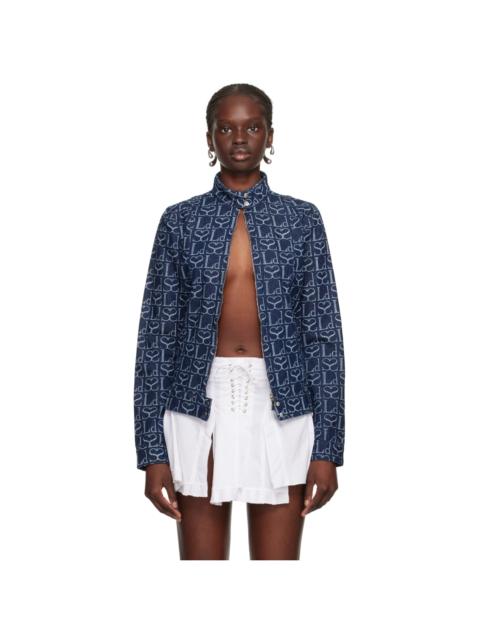 LUDOVIC DE SAINT SERNIN Navy Monogram Denim Jacket