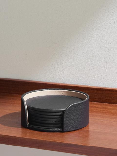 Smythson Set of Six Panama Cross-Grain Leather Coasters
